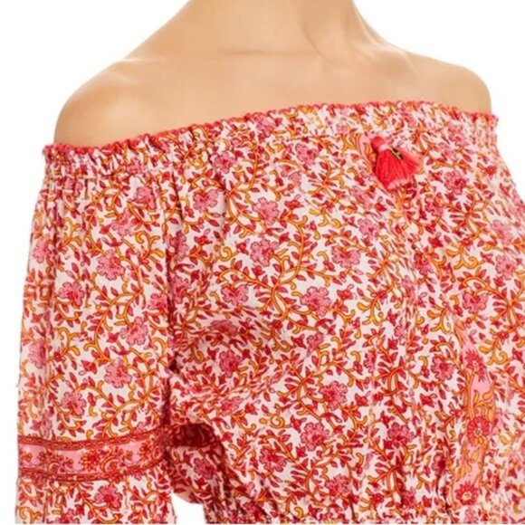 Poupette St. Barth Nana Off the Shoulder Top, Size S NEW w/Tag $140 - Picture 4 of 11